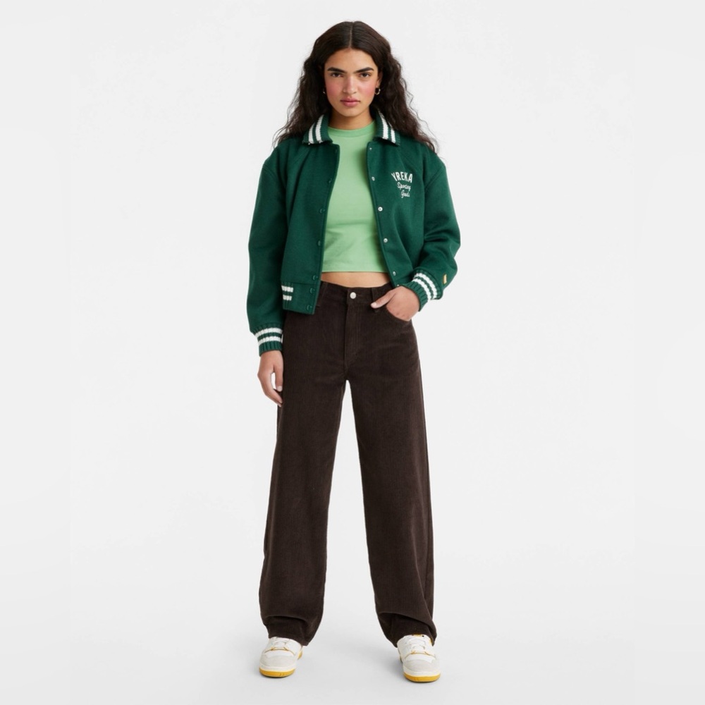 Levi's Baggy Dad Corduroy Pants Dark Brown Size 24 Premium - Picture 13 of 15